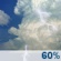 Monday: Showers and thunderstorms likely before 1pm, then a chance of showers and thunderstorms. Mostly cloudy, with a high near 76. Northeast wind 5 to 10 mph. Chance of precipitation is 60%. New rainfall amounts between a half and three quarters of an inch possible. Monday: Showers And Thunderstorms Likely