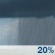 Monday: A slight chance of rain showers between 7am and 1pm. Sunny, with a high near 99. Chance of precipitation is 20%. Monday: Slight Chance Rain Showers